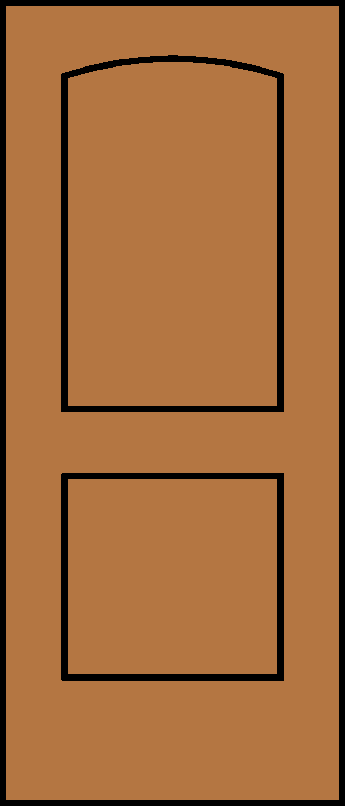 2 Panel Arch Wood Door