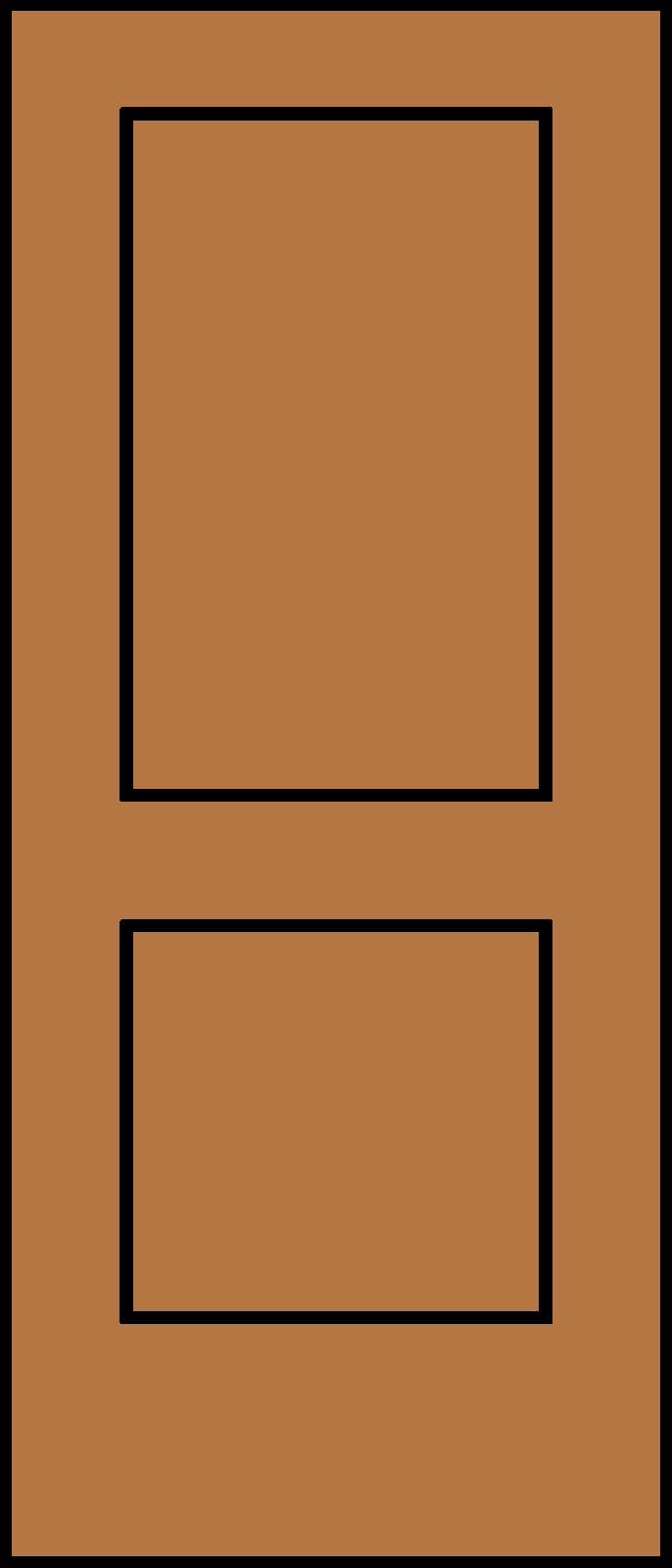 2 Panel Square Wood Door