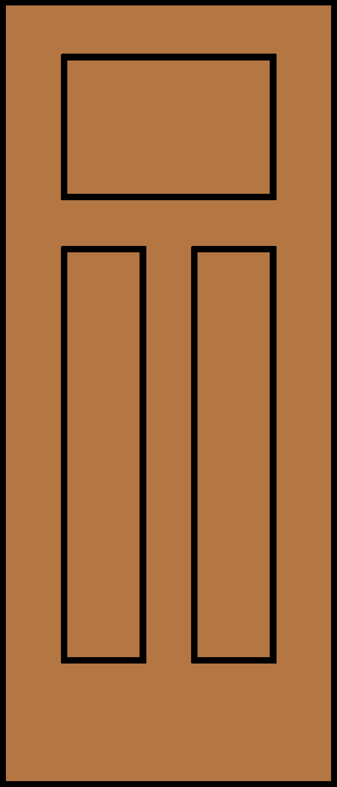 3 Panel Wood Door