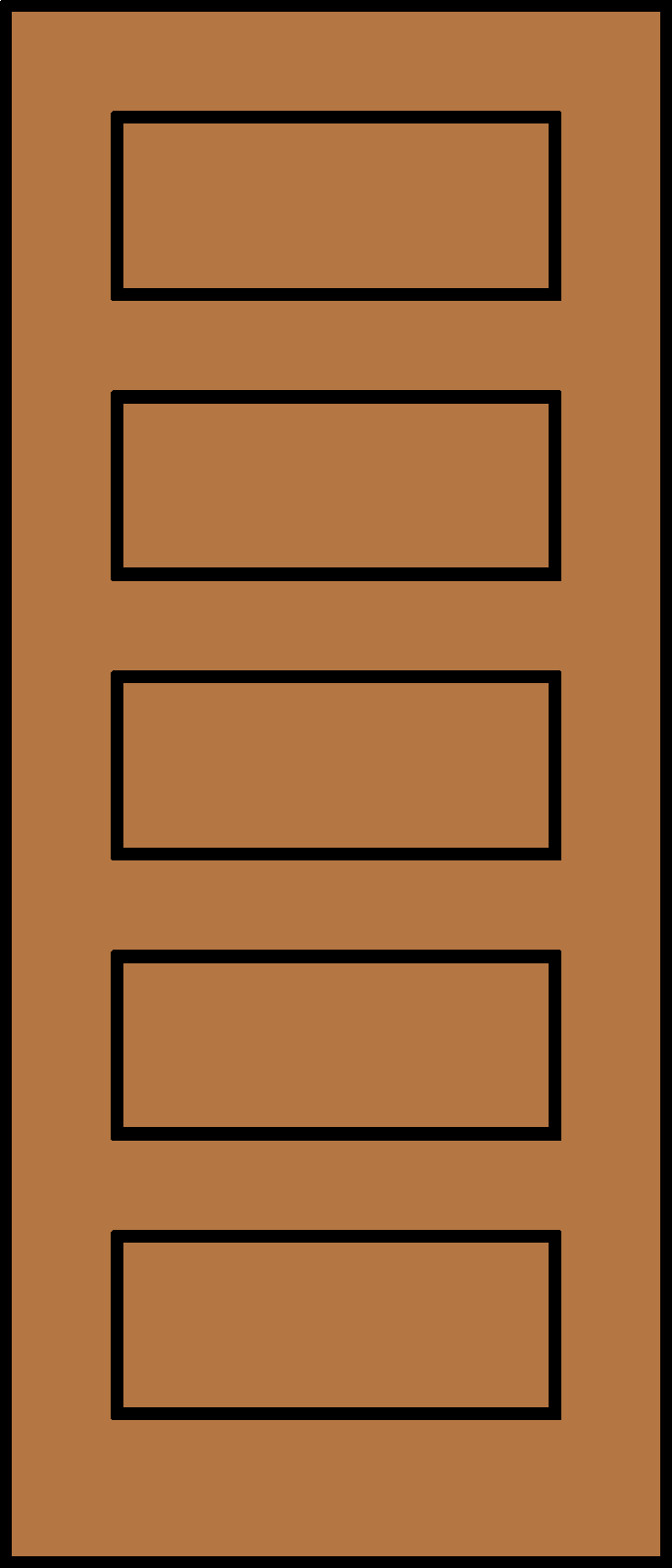 5 Panel Equal Wood Door